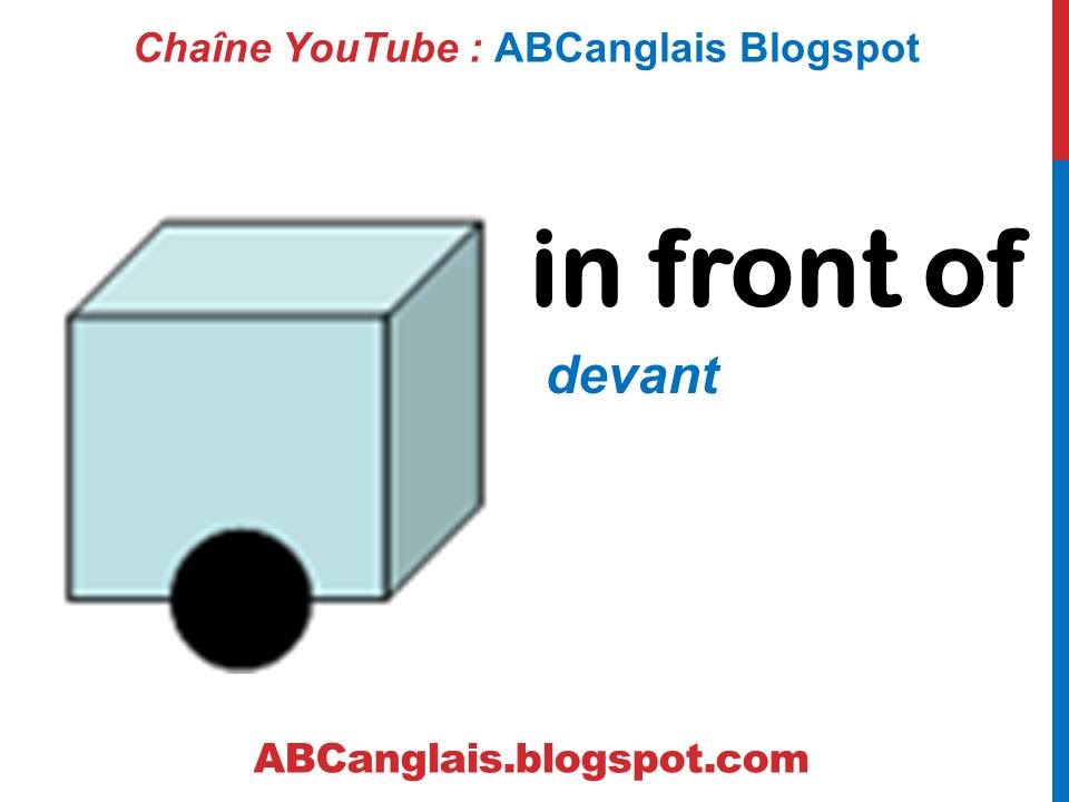 Cours d'anglais 54 - Les prépositions de lieu en anglais On In Under Behind Below Above In front of