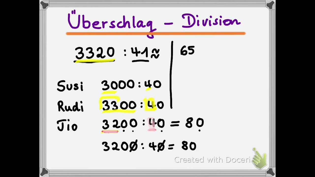 Überschlag bei der Division für Klasse 5