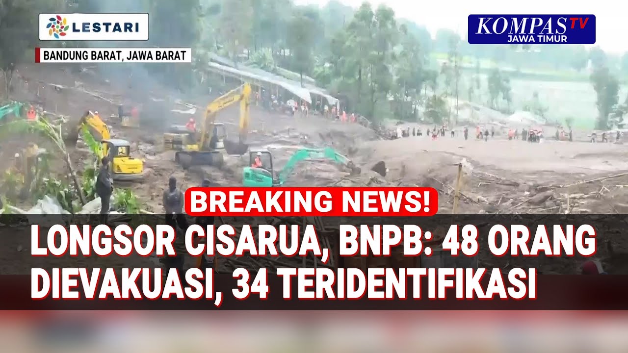 Update Korban Longsor Cisarua, BNPB: 48 Dievakuasi 34 Teridentifikasi