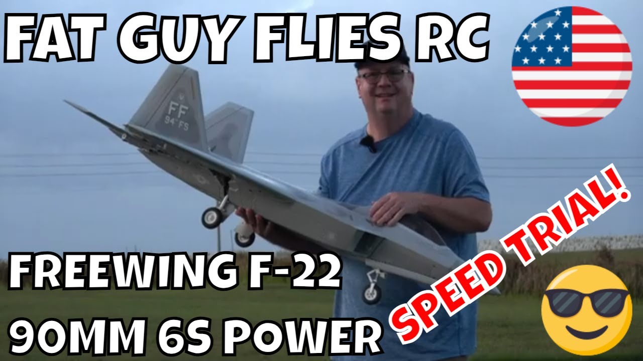 FREEWING F-22 RAPTOR 90MM HP SPEED TRIAL! by Fat Guy Flies RC