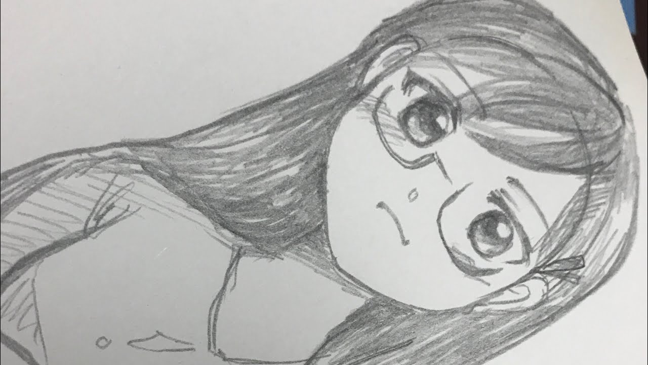 How to draw manga girl by pencil step by step