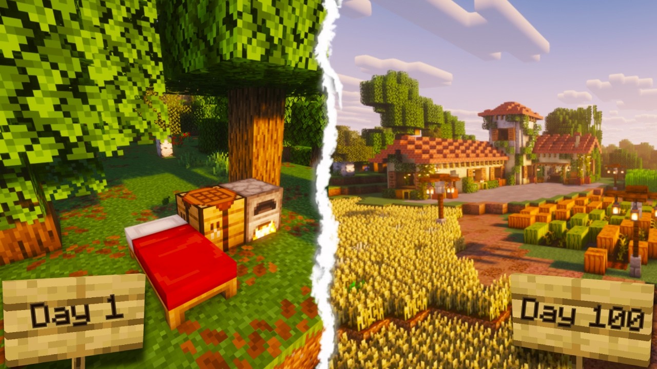 Я играл в Minecraft 100 дней БЕЗ СПЕШКИ