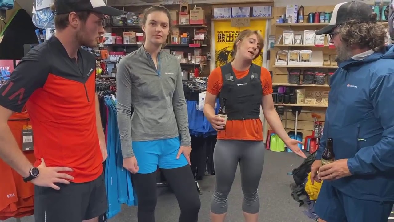 Mel, Siena, Liam and Rocky checks out the new Montane kit