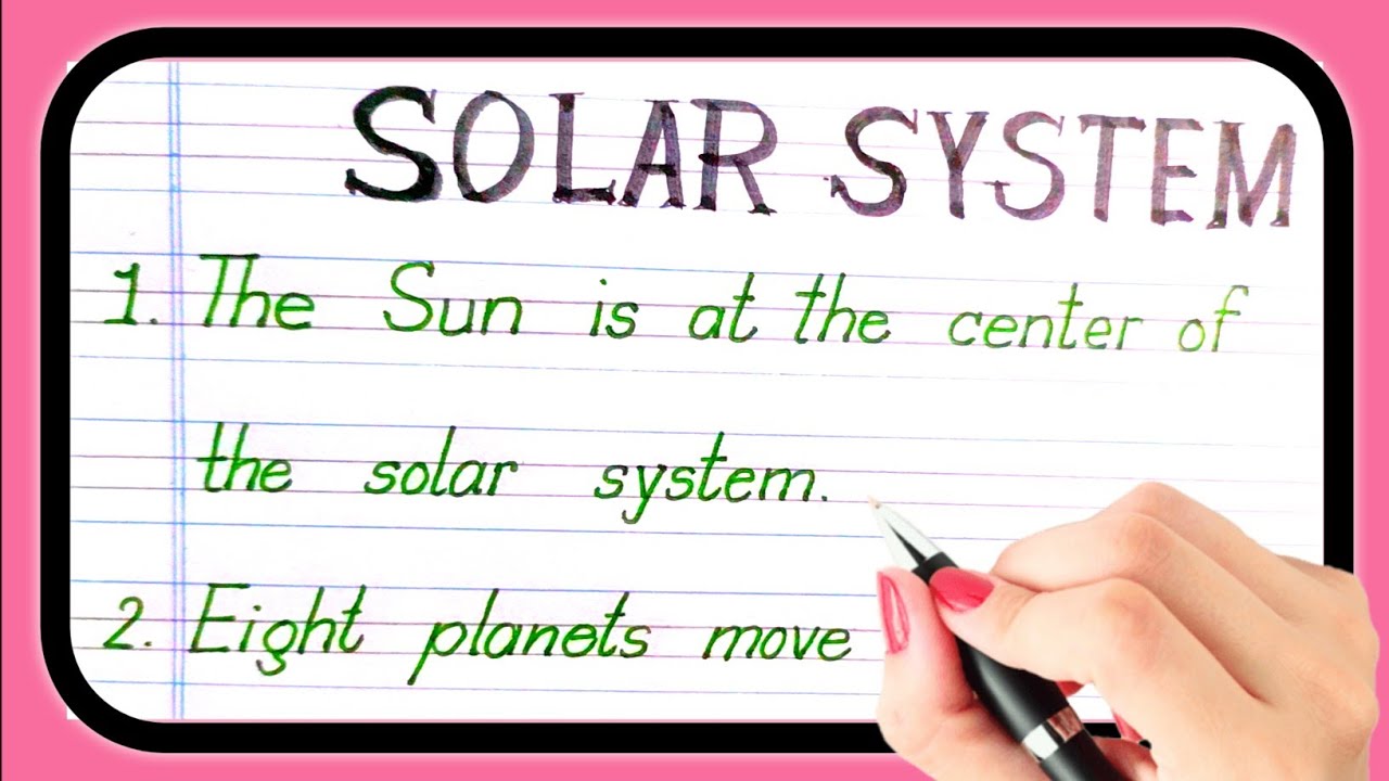 10 lines on solar system in english | Essay on solar system in english | Facts about solar system