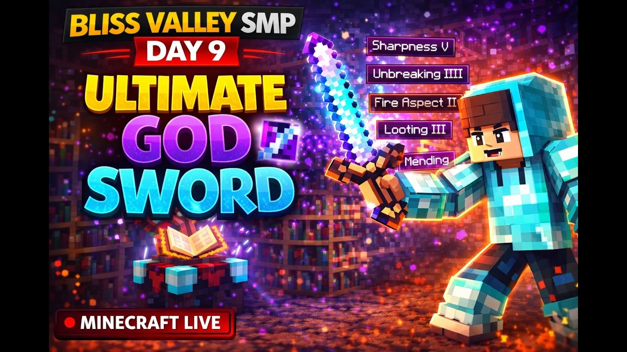 Bliss Valley SMP Making God Sword  Day 9 ⚔️🔥 Minecraft Live|#minecraftlive #shortslive