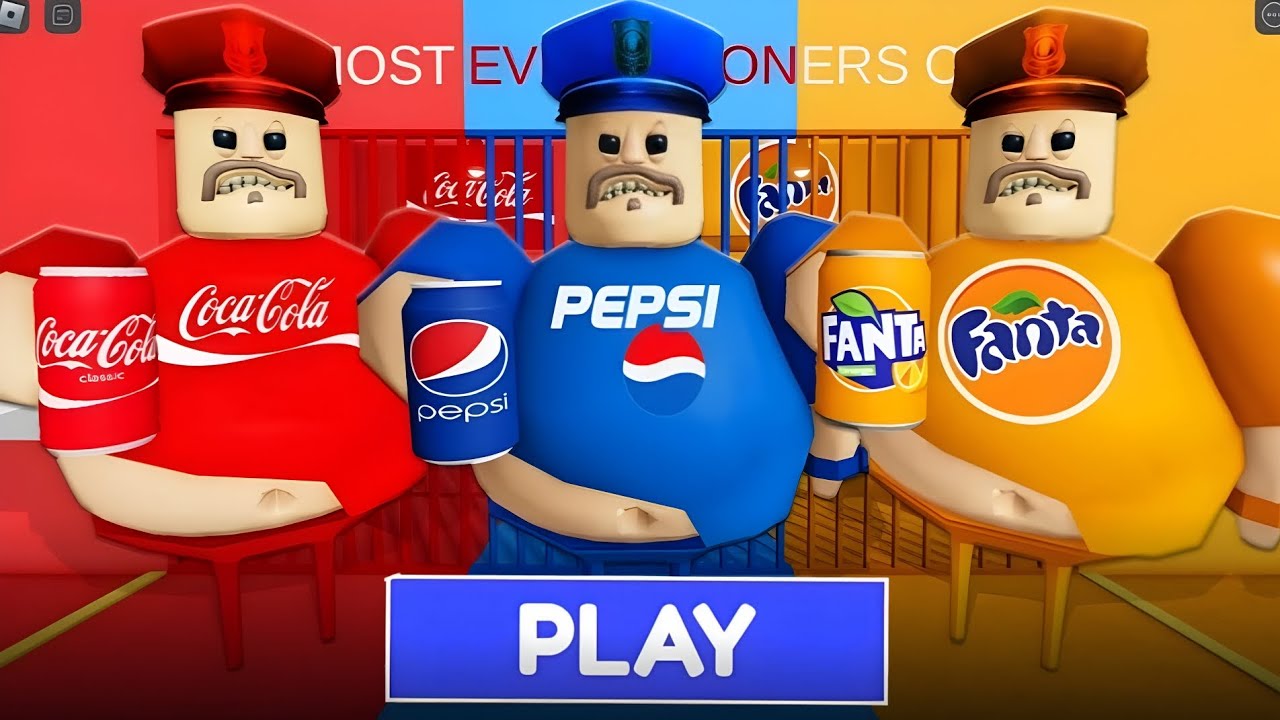 🚨COCA COLA VS PEPSI VS FANTA PRISON RUN! (Obby) Roblox! Gameplay walkthrough No Death 4k 😱