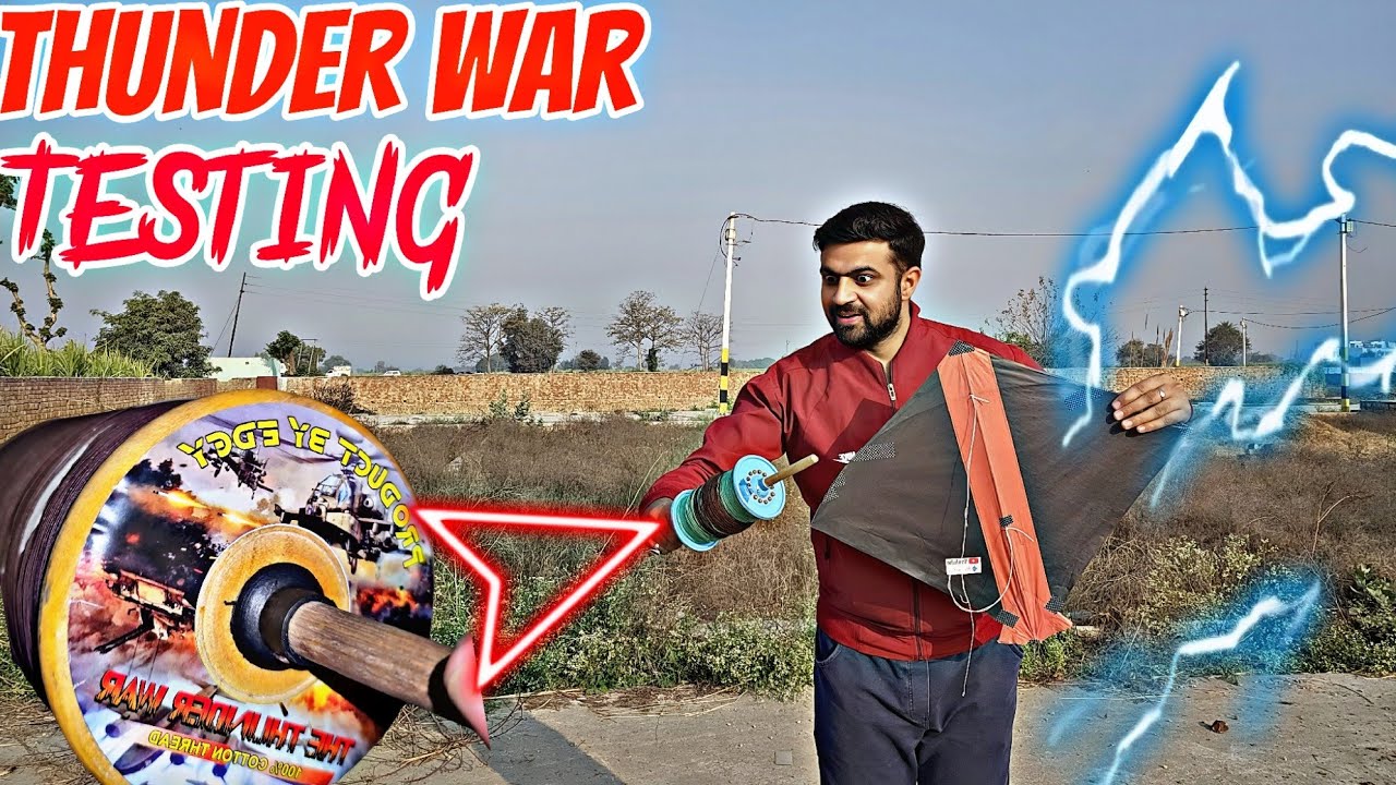 Testing of Thunder War Manjha | Kite cutting tricks | How to cut kite | धुंआधार Patangbazzi |