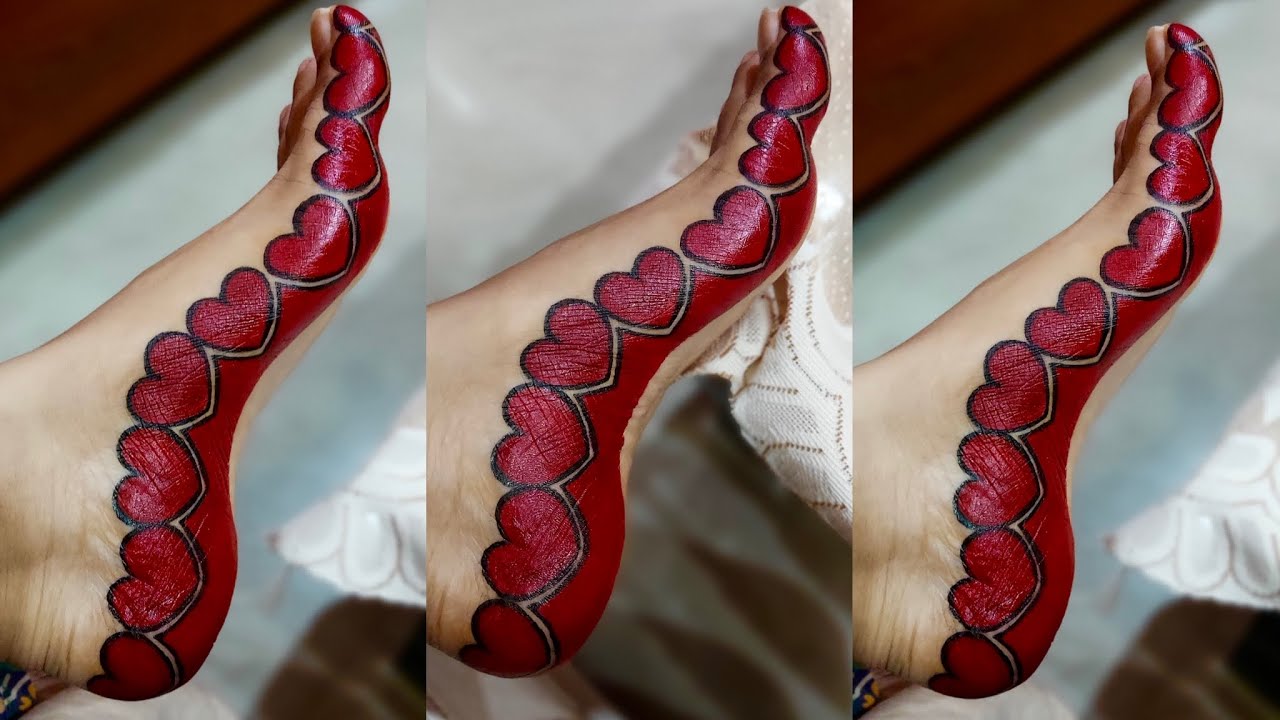 Most beautiful gorintaku mehendi design tutorial || heart shaped gorintaku mehendi design for feet