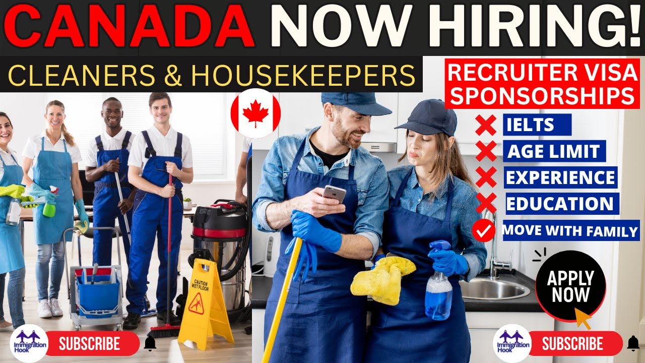 NEW! Cleaner Jobs In Canada with FREE VISA SPONSORSHIP in 2024| Housekeeping| Move with family