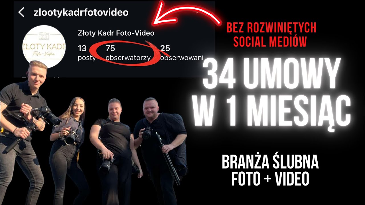 Jak Piotr pozyskał 34 UMOWY W 1 MIESIĄC na usługi FOTO / VIDEO ŚLUBNE | Bez social medi&oacute;w