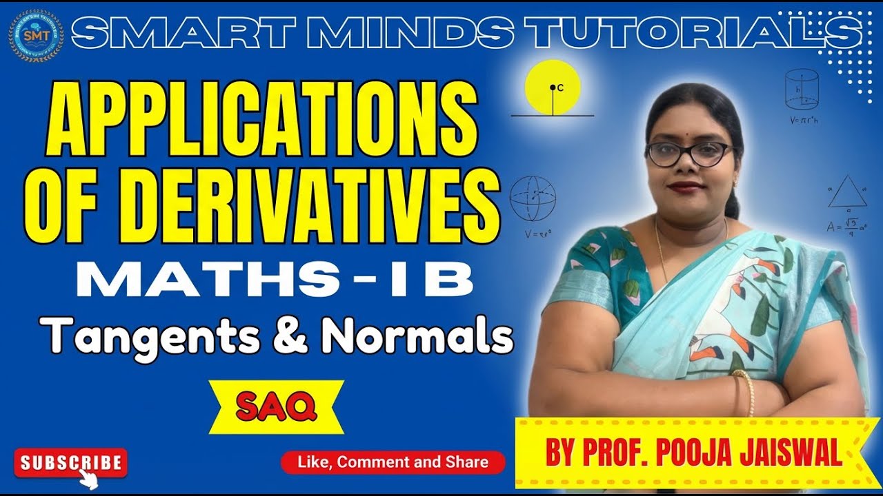 Maths IB | Applications of Derivatives | Tangents & Normals | Important SAQ Explained 📘🔥