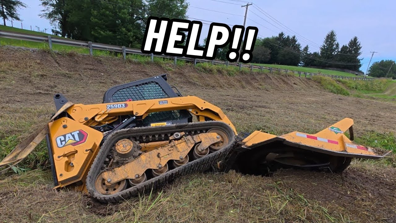 Caterpillar D6 to the Rescue! | Pulling a Skid Loader Out of the Creek