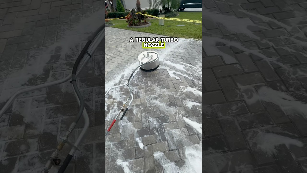 A surface cleaner with TURBO NOZZLE TIPS for your pressure washing business 🤯