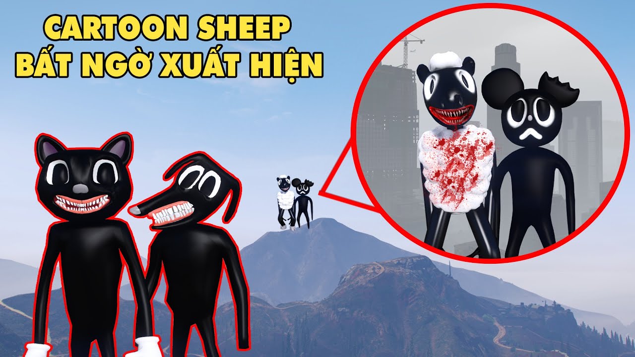 GTA 5 SHEEP Và MOUSE 2 Con Quái Vật Hoạt Hình Gia Nhập Vào Biệt Đội Của Quỷ Mèo Đô Thị CARTOON CAT