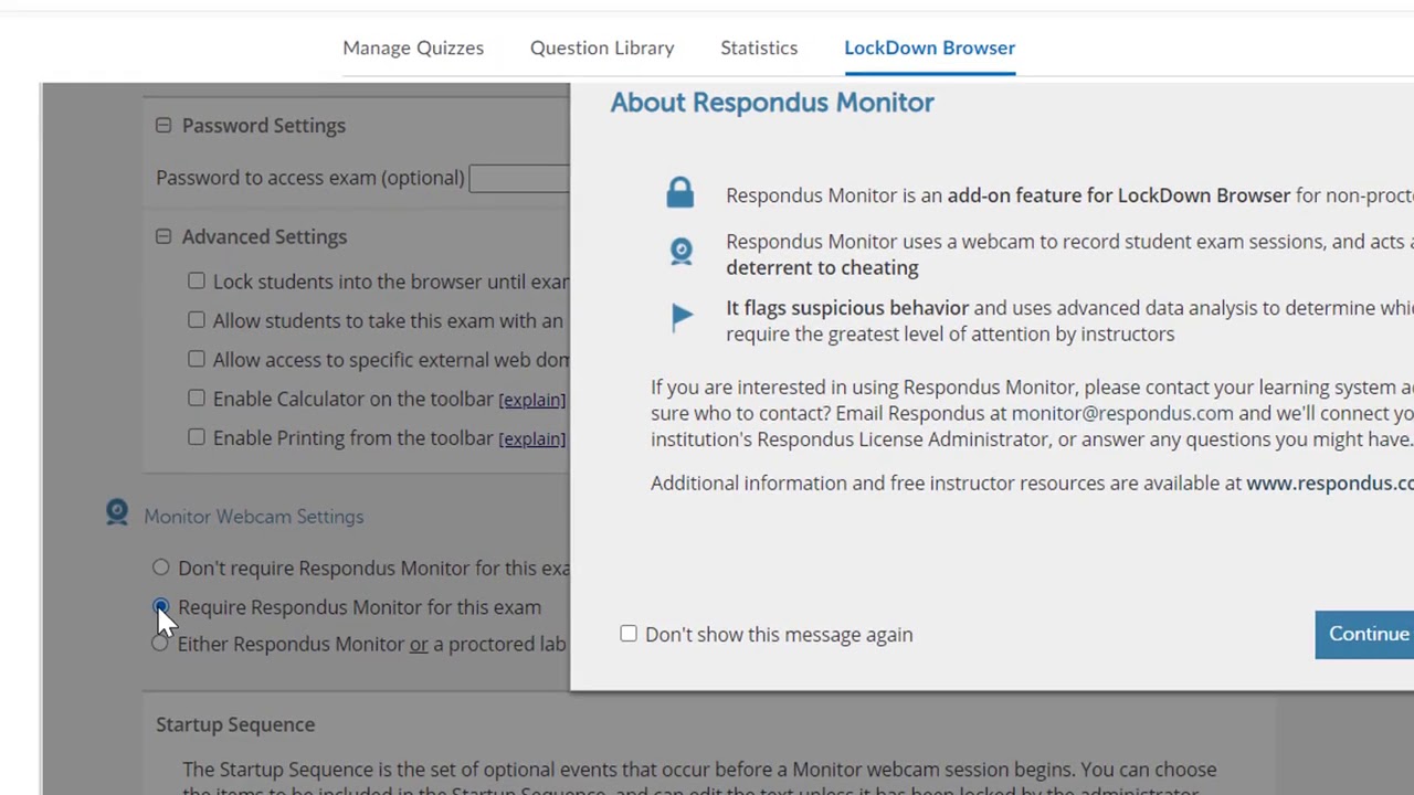 Respondus Monitor quick start video for D2L setup