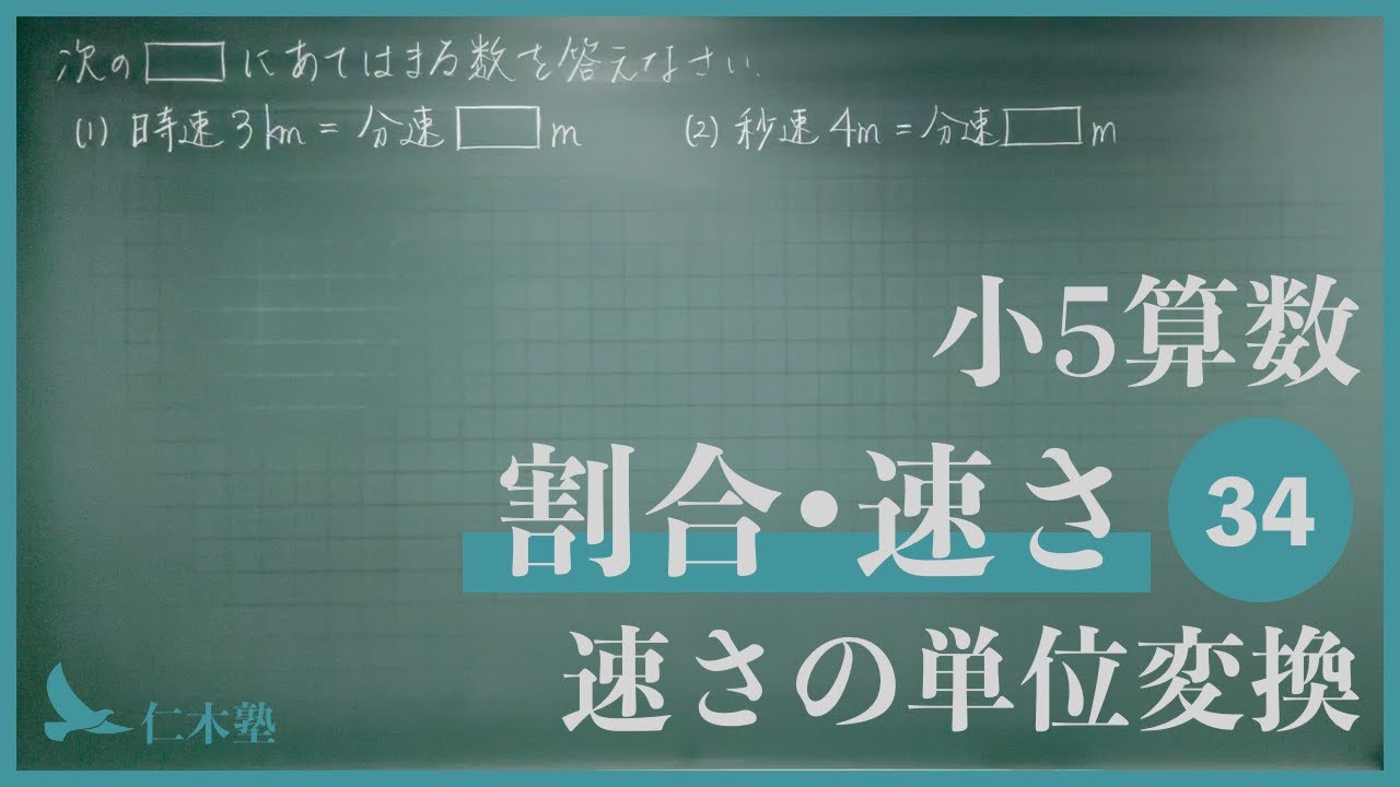 小5算数【割合・速さ34】速さの単位変換
