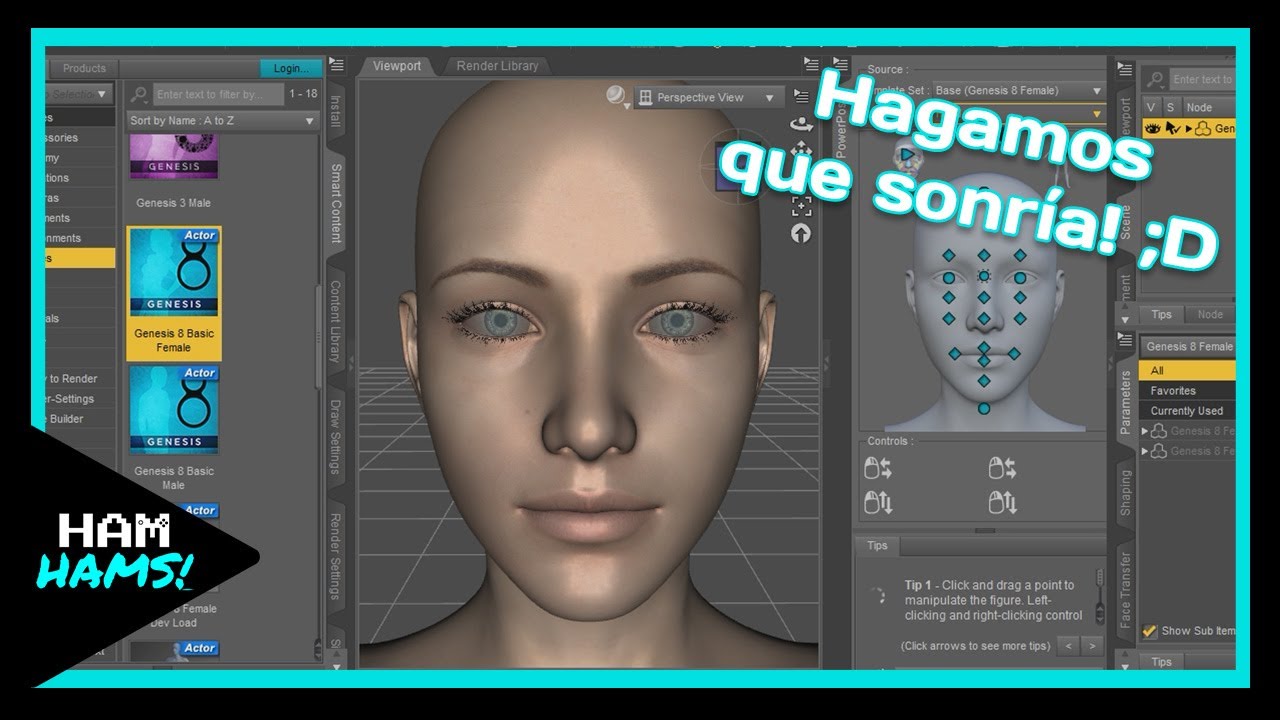 💯😎 DAZ Studio en español Haz sonreír a tu personaje! ✍💯