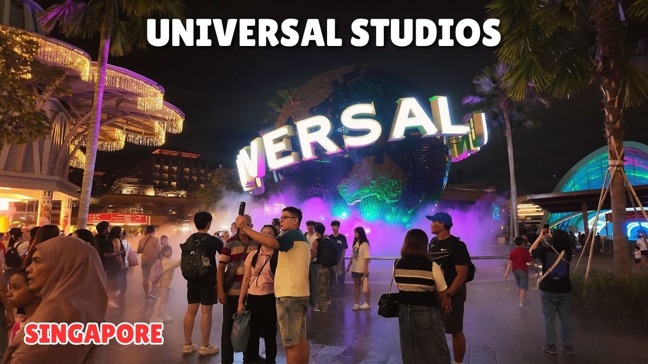 🎢🎡🇸🇬 Universal Studios Singapore Tour at Night | USS Singapore Tour #uss