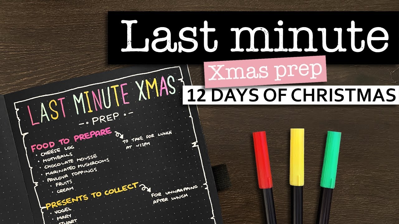 Last Minute Christmas Preparations 💜 Christmas bullet journal ideas