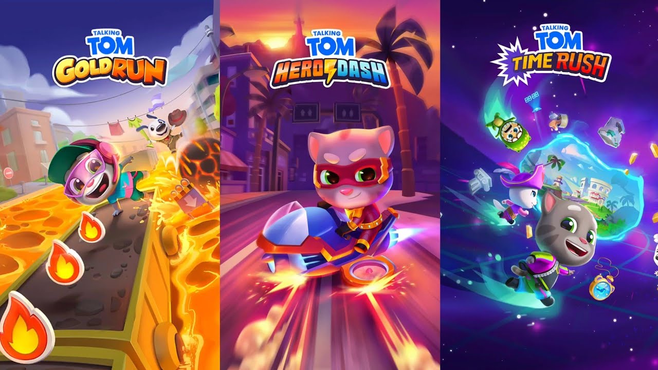 Talking Tom Gold Run Lava Escape Vs Talking Tom Hero Dash Vs Talking Tom Time Rush Android Gameplay