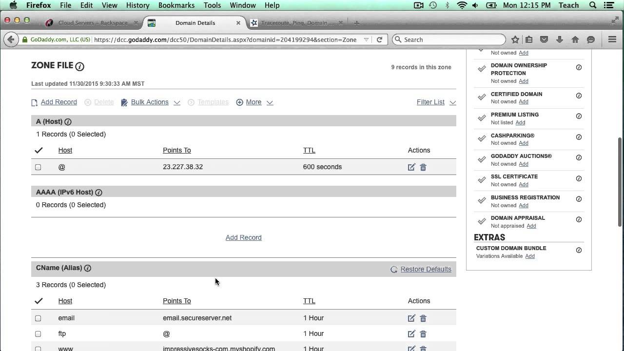 How to Change a Domain's Nameservers from GoDaddy to Rackspace Cloud DNS