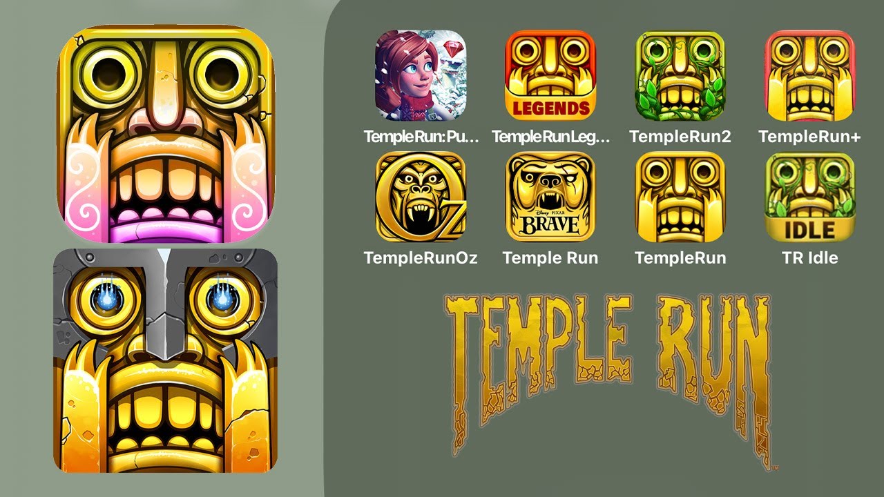 All Temple Run iOS/Android: Temple Run Puzzle Adventure,Legends,Temple Run 2,OZ,Brave,Idle Explorers