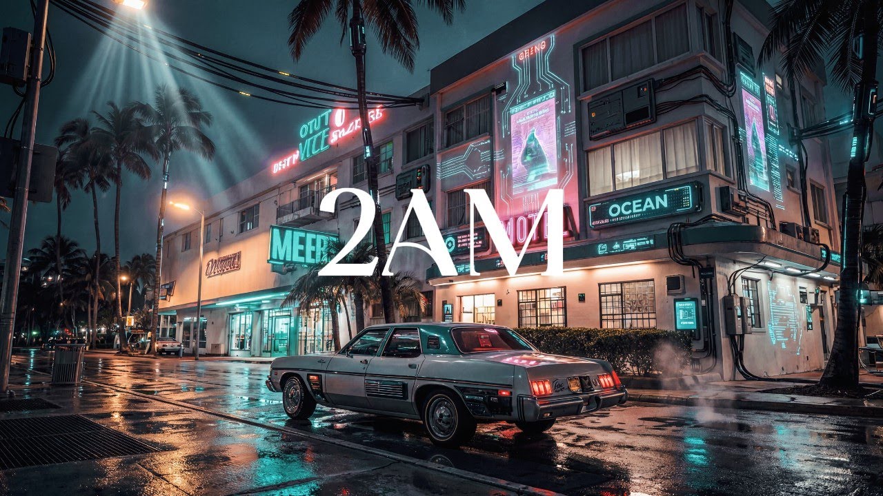 90s Lofi for Concentration | Neon Motel Under Moonlight