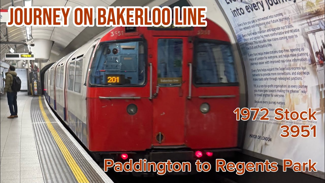 Journey on Bakerloo Line - 1972 Stock (3551) from Paddington to Regents Park