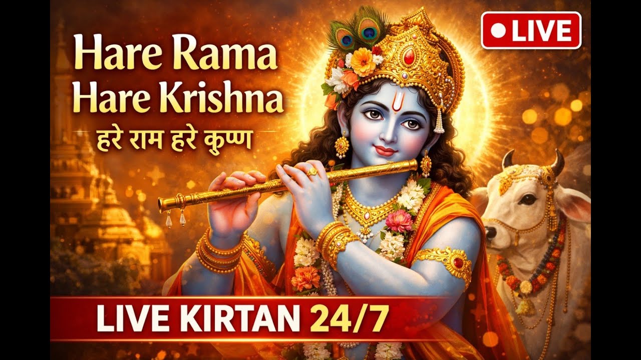 Hare Rama Hare Krishna | Peaceful Live Kirtan | 24/7 Krishna Bhajan