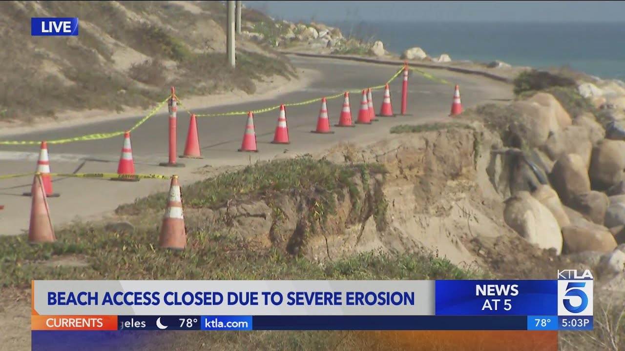 Road leading to popular Malibu beach still closed due to erosion caused by high surf
