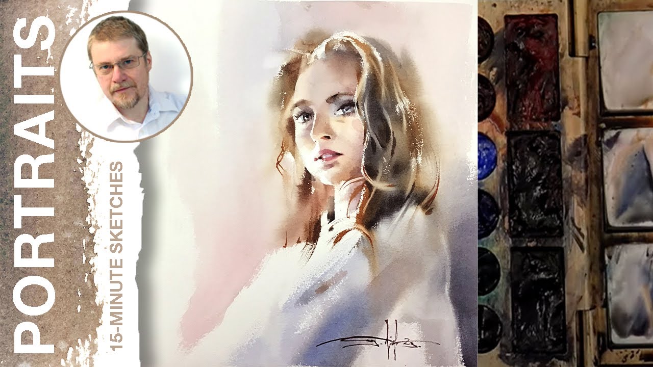 #225 Lady in the Soft Light (Watercolor Portrait Demo)