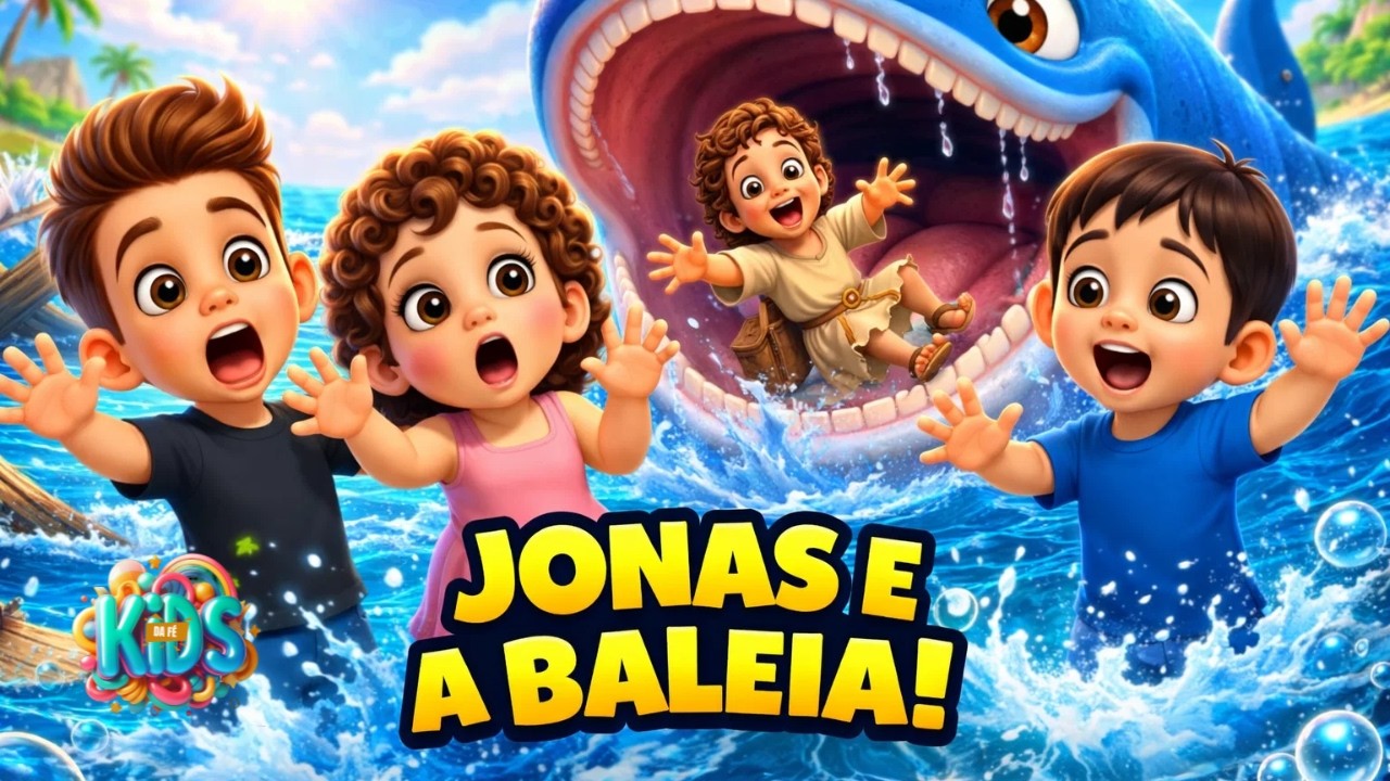 Ben, Lia e Tomás Conhecem Jonas e a Baleia 🐳 | Música Infantil Bíblica