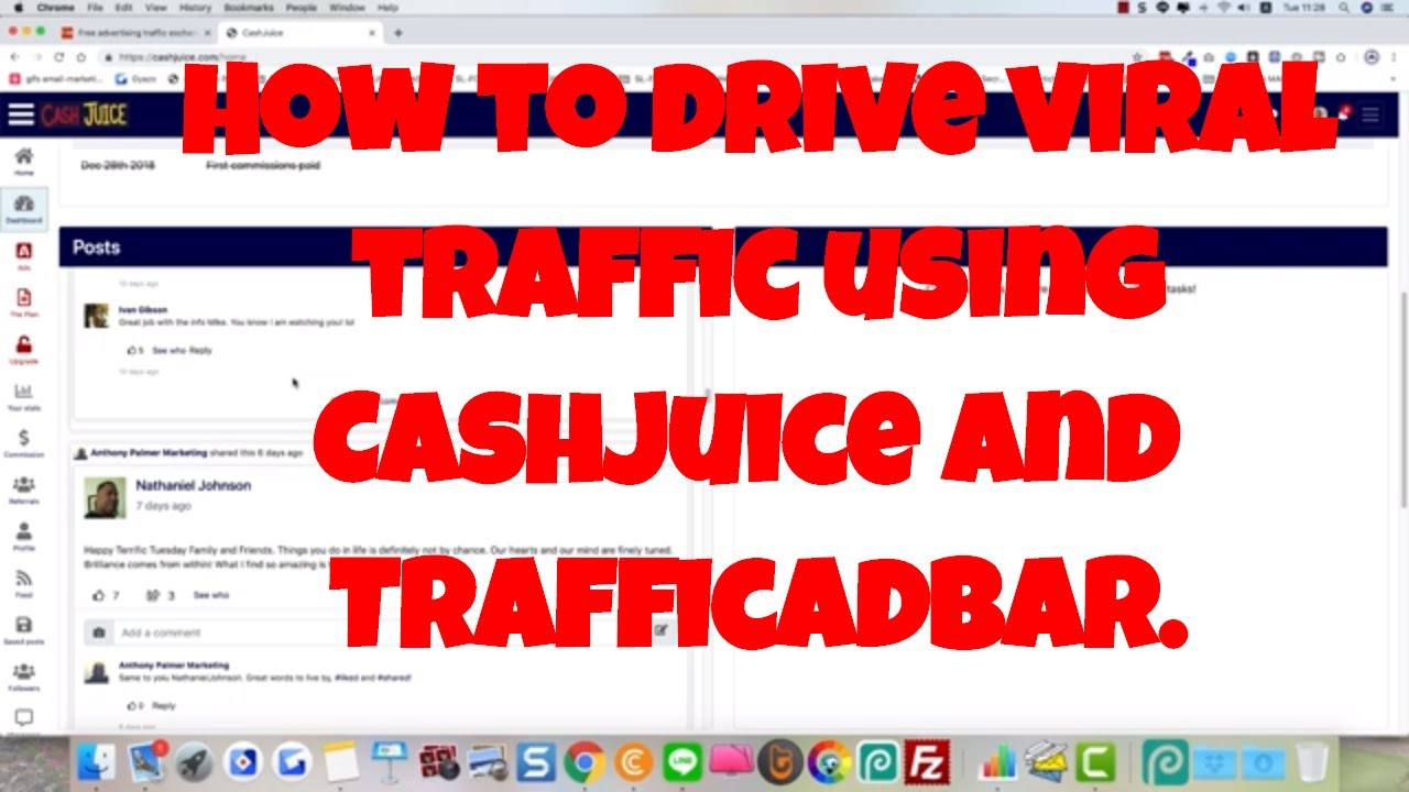 How to drive viral traffic using CashJuice and TrafficAdBar.