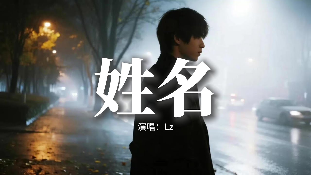 Lz - 姓名『雨聲在重播你模糊的姓和名，像是放映著我們愛過的曾經，風席捲了那年秋天拉過勾的約定，留下了滿地的落葉等不到你的迴音。』【動態歌詞MV】