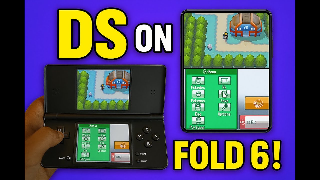 Dual layouts DS Emulator on Galaxy Z Fold 6 | Pokémon HeartGold Test