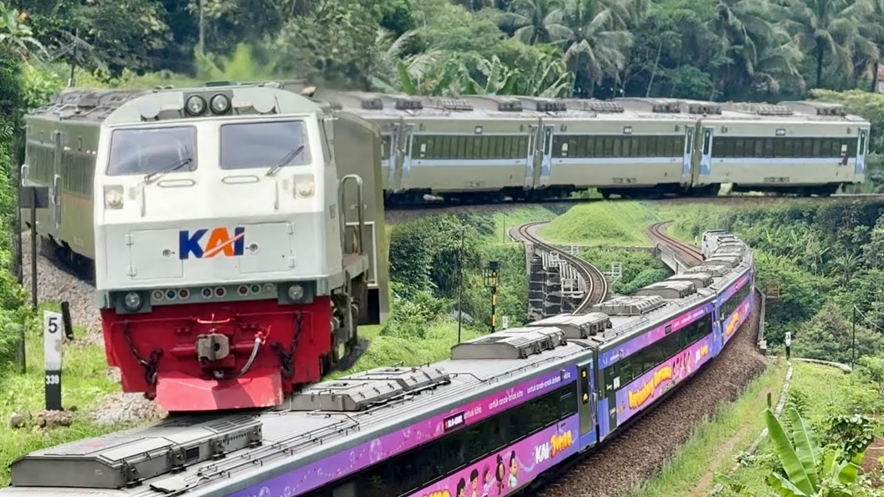 KERETA API NGEBUT BERMANUVER DI TIKUNGAN‼️Spot Hunting Kereta Favorit Di Daop 5 Bagian Utara