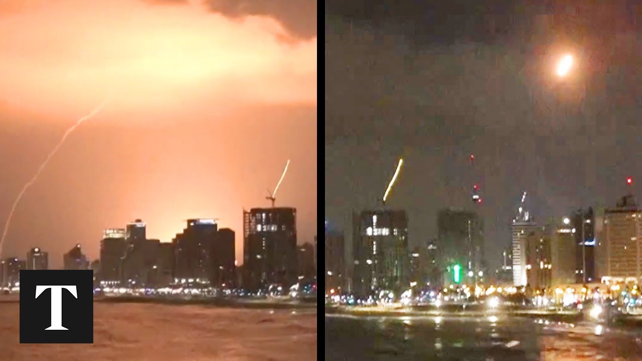 Moment Iranian Missiles Hit Tel Aviv's City Centre