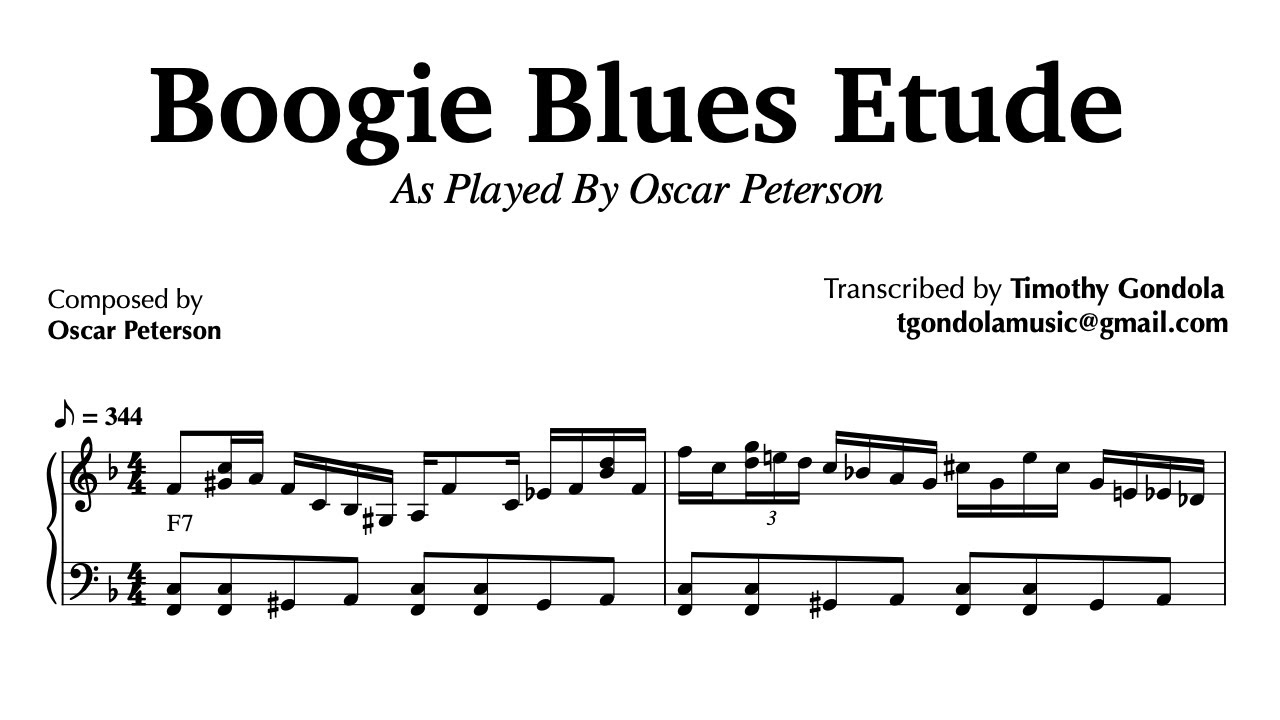 Oscar Peterson| Boogie Blues Etude (Transcription)