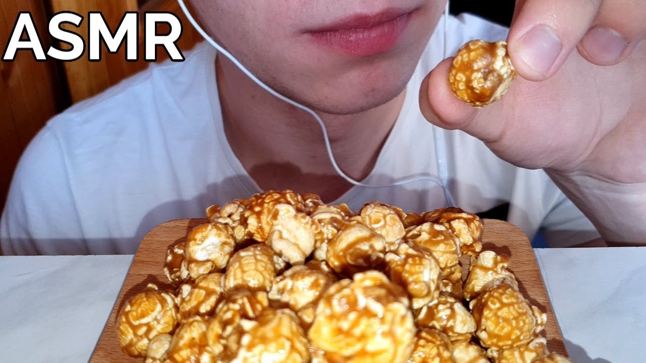 ASMR CARAMEL POPCORN Eating Sounds *NO TALKING*
