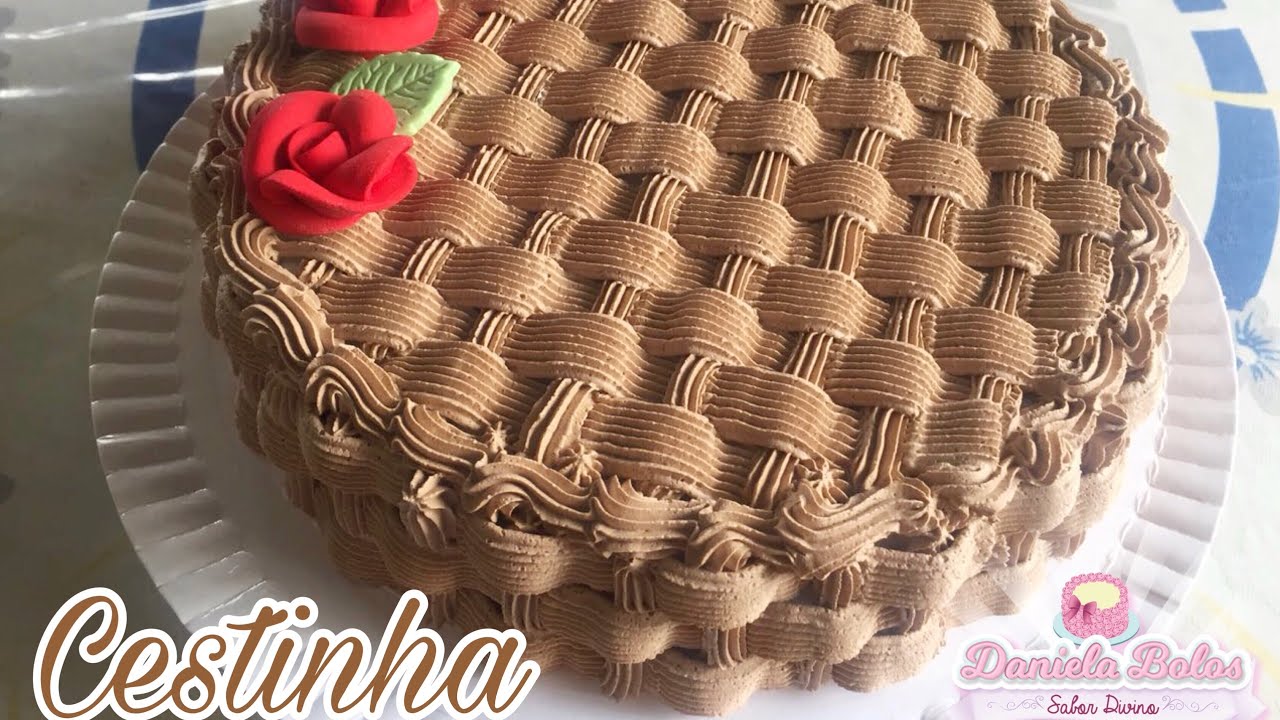 Bolo cesta c/ rosas Jady Confeitos