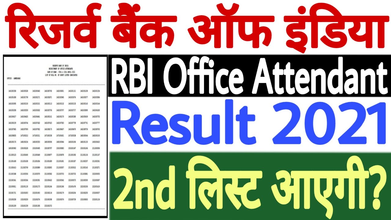RBI Office Attendant Result 2021 Kaise Dekhe | How to Check RBI Office Attendant Result 2021