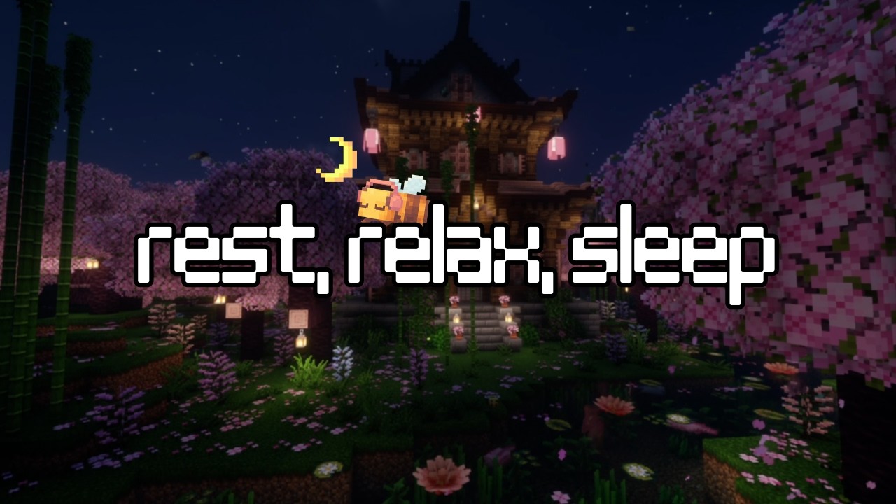 Minecraft Peaceful Japanese Pagoda Ambience w/ Gentle Music | 3 Hours