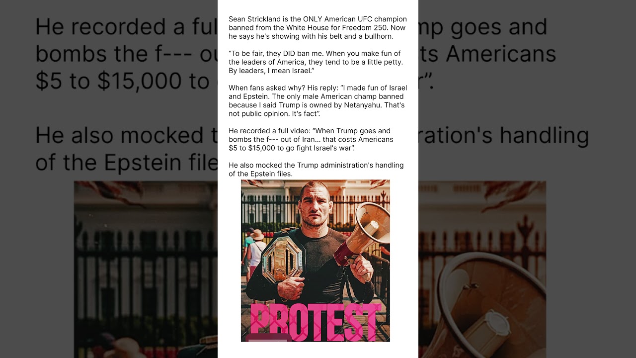 Sean Strickland Protesting With His Belt