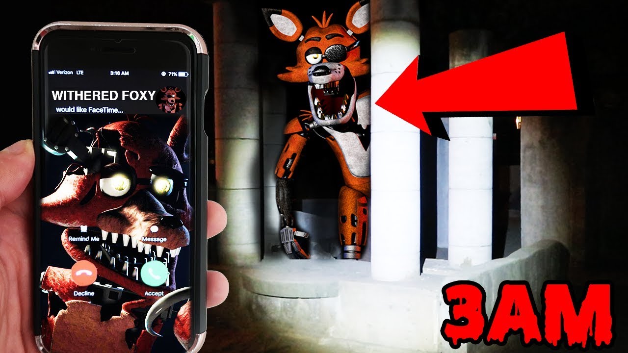 CALLING WITHERED FOXY ON FACETIME AT 3AM AT A HAUNTED CHILDREN PARK | WITHERED FOXY APPEARS!!