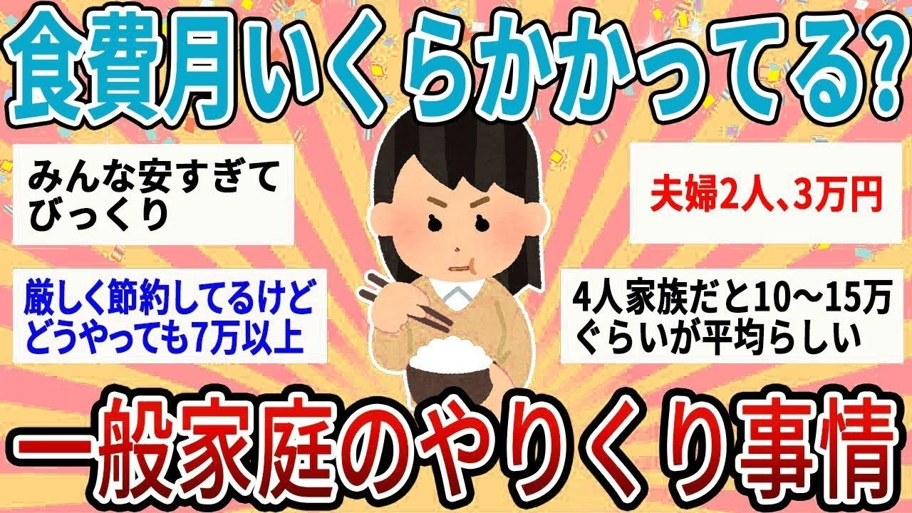 【有益】みんな食費月いくらかかってる？リアルな内訳教えて！【ガルちゃん】