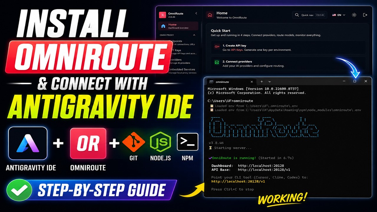 Простой способ установки OmniRoute и подключения его к Antigravity IDE