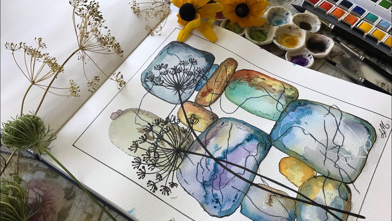 Nature Balance Watercolor Art. Paint with Me.