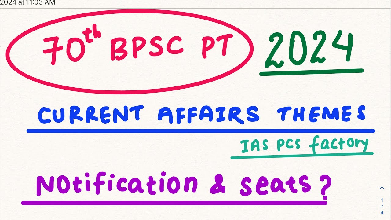 70 BPSC CURRENT AFFAIRS Topics