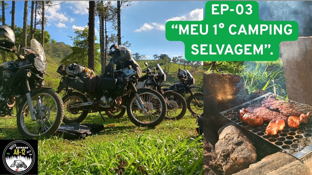 MOTO ACAMPAMENTO SELVAGEM na cachoeira do desterro, Cunha/SP (EP-03,