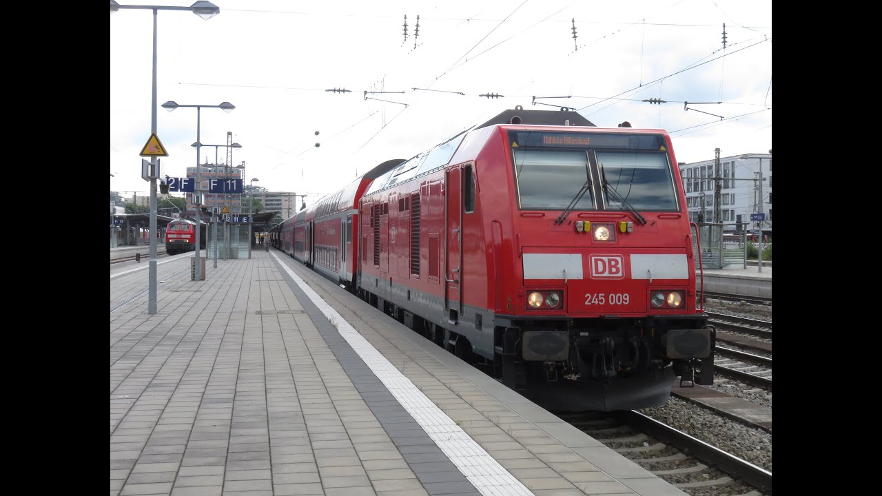 Germany: DB Railways Bombardier TRAXX Class 245 locomotives leaving Munchen Ost